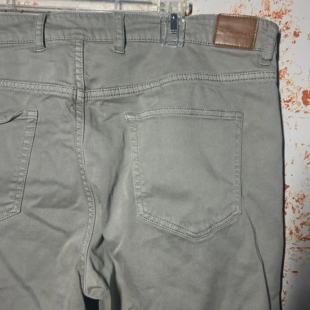 Peter Millar Crown Sport Performance 5 Pocket Pants Gray Stretch Mens 36x30